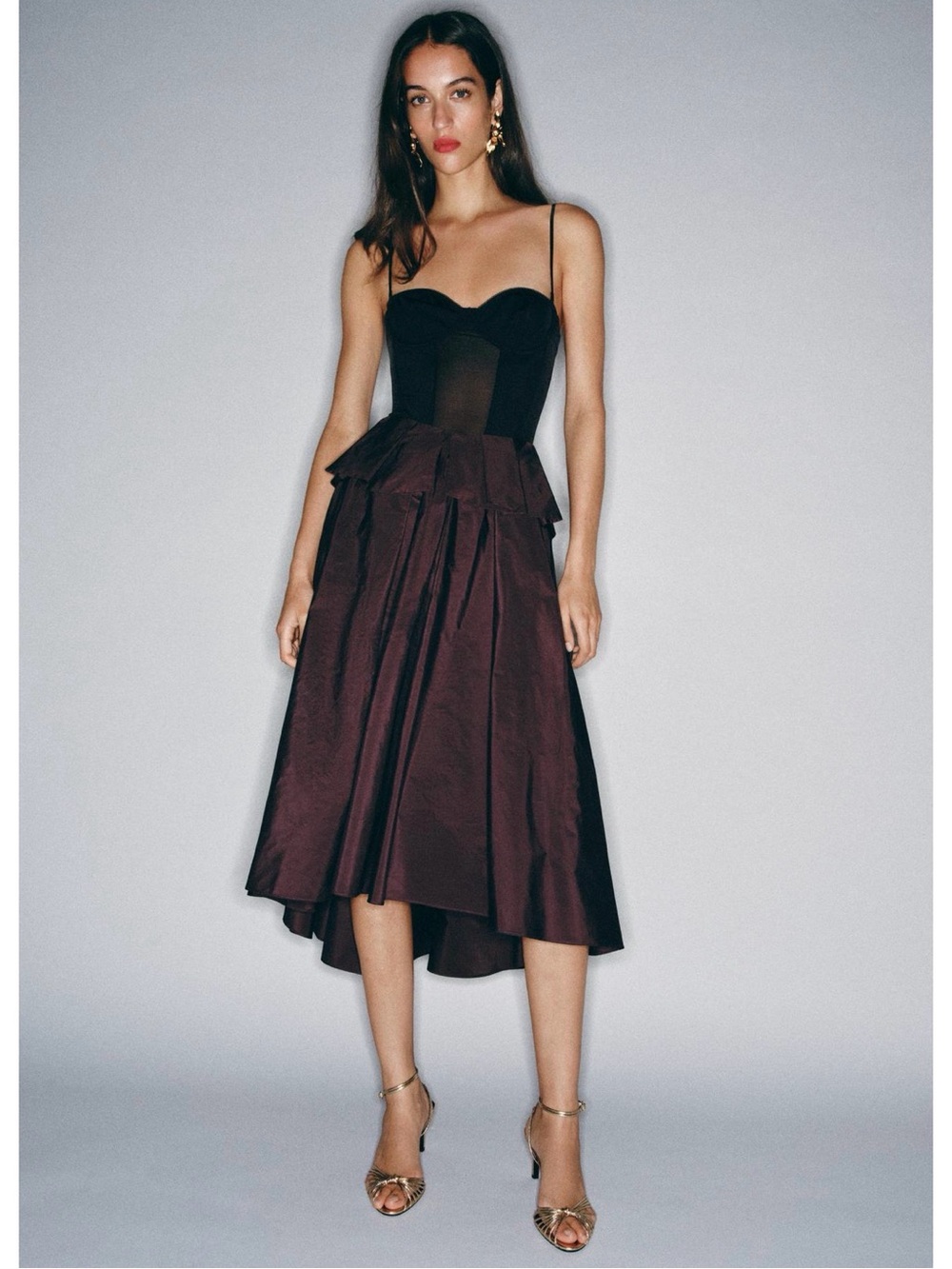 ZARA VOLUMINOUS MIDI SKIRT size M